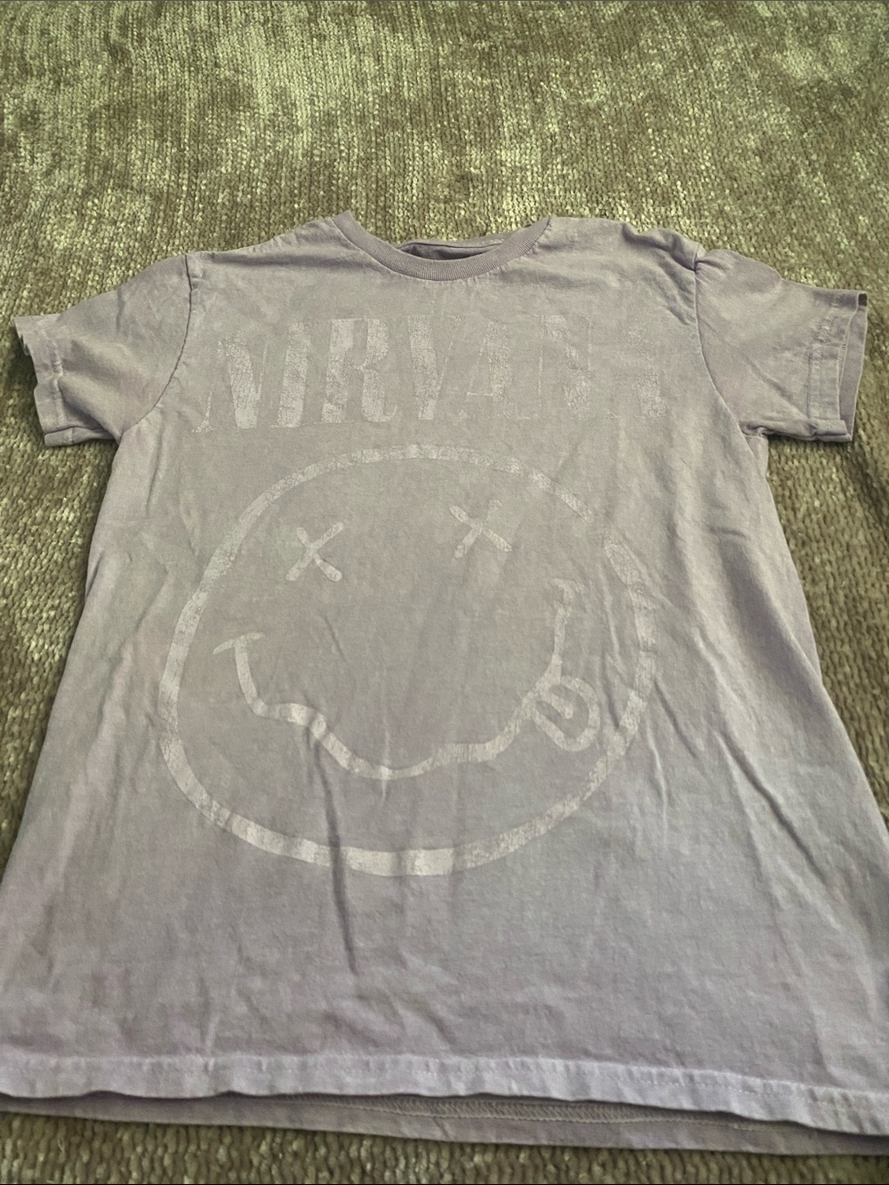 Faded Lavender Nirvana Smiley Logo Tee